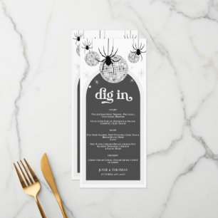 Halloween Retro Disco Spiders & Disco Ball Wedding Menu