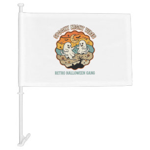 Halloween Retro Ghost Night Car Flag