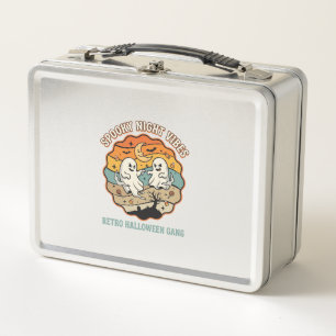 Halloween Retro Ghost Night Metal Lunch Box