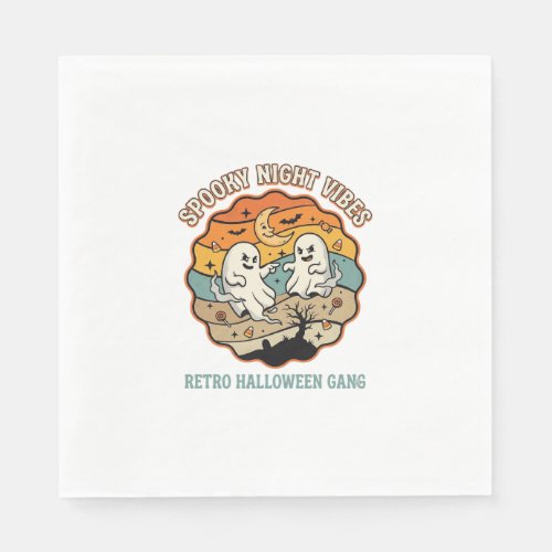 Halloween Retro Ghost Night Napkins