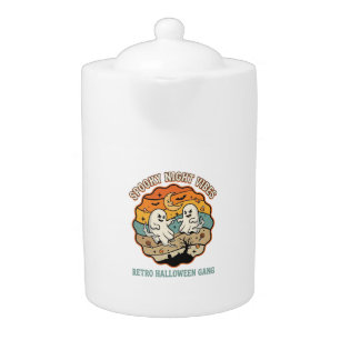 Halloween Retro Ghost Night Teapot