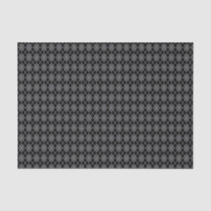 Halloween Retro Gray Black Argyle Tissue Paper