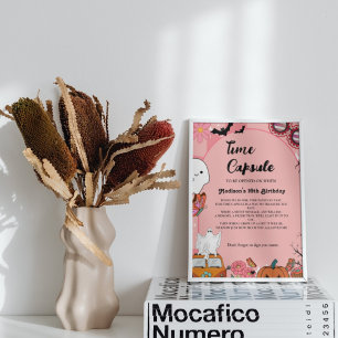 Halloween Retro Groovy 1st Birthday time Capsule Poster