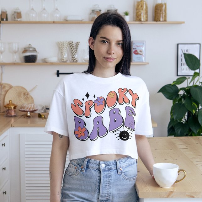 HALLOWEEN RETRO GROOVY SPOOKY BABE 🕷 T-Shirt (Creator Uploaded)