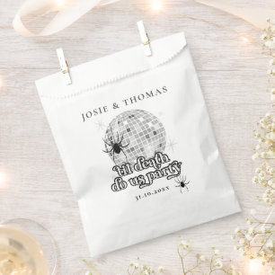 Halloween Retro Spiders & Disco Ball Wedding Favor Bag