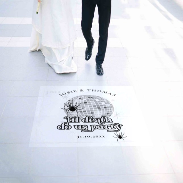 Halloween Retro Spiders & Disco Ball Wedding Floor Decals (Wedding)