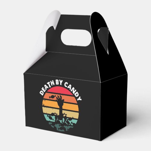 Halloween Retro Sunset Death By Candy Zombie Favor Boxes