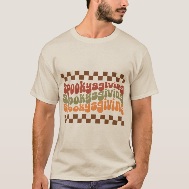 Halloween Retro Vibes | Spookysgiving T-Shirt (Front)