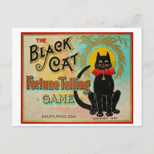Halloween Retro Vintage Fortune Telling Game Postcard