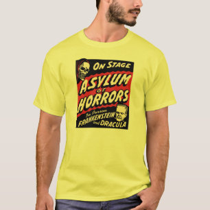 Halloween Retro Vintage Monsters Asylum of Horrors T-Shirt