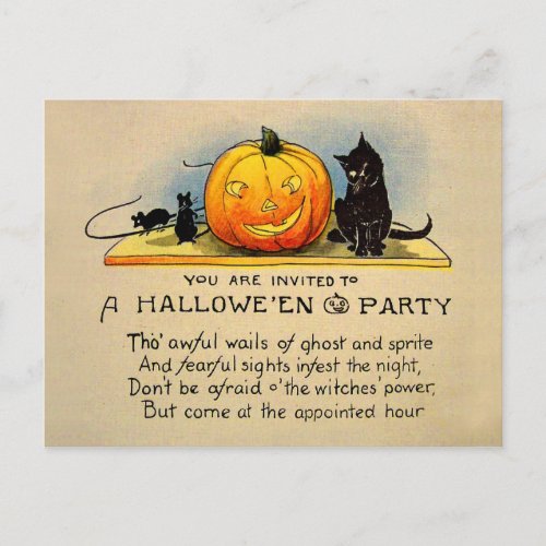 Halloween Retro Vintage Pumplin Invitation