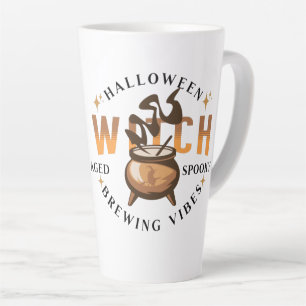 Halloween Retro Witch Brewing Latte Mug