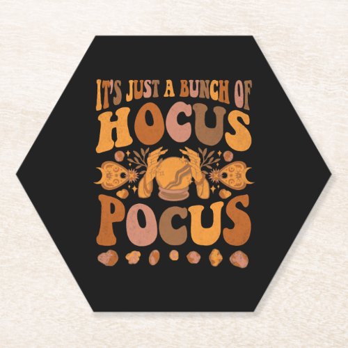 Halloween Retro Witch Bunch Of Hocus Pocus Paper Coaster