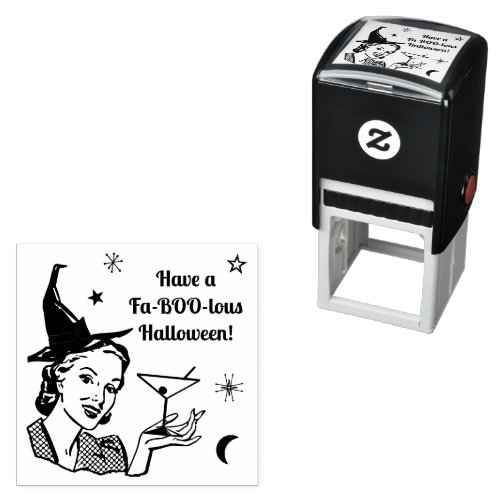 Halloween Retro Witch Humor Faboolous or Custom Self_inking Stamp