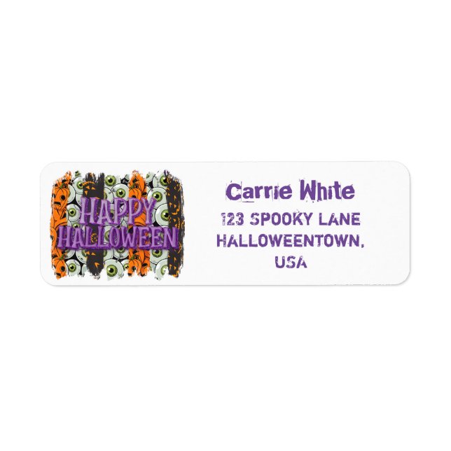 Halloween return address labels. label (Front)