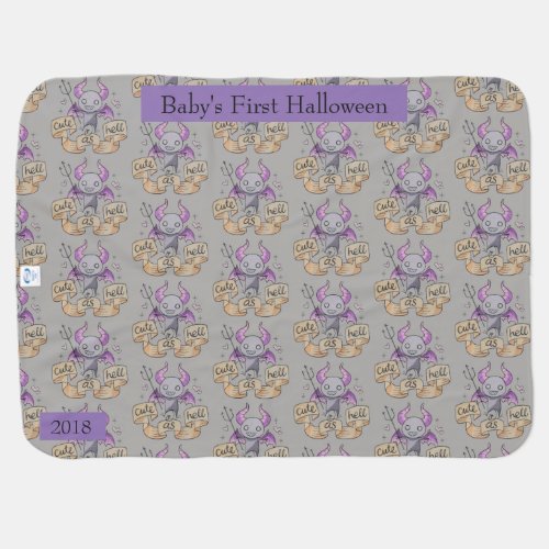 Halloween Reversible Custom Date or Name Ghost Baby Blanket