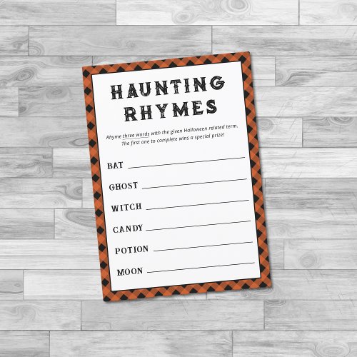 Halloween Rhyming Words Game Halloween Party