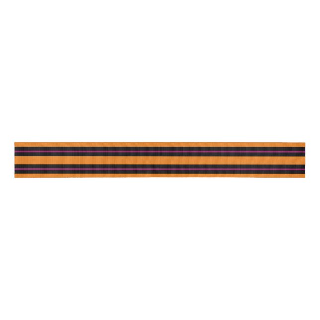 Halloween Ribbon Orange and Black Striped Ribbon (Front)
