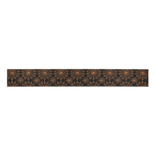 Halloween Ribbon Orange Black Spider Web Ribbon