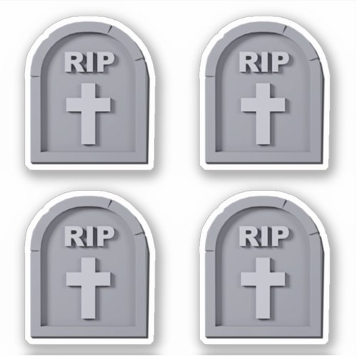  Halloween RIP 3D Gravestone Gray Sticker