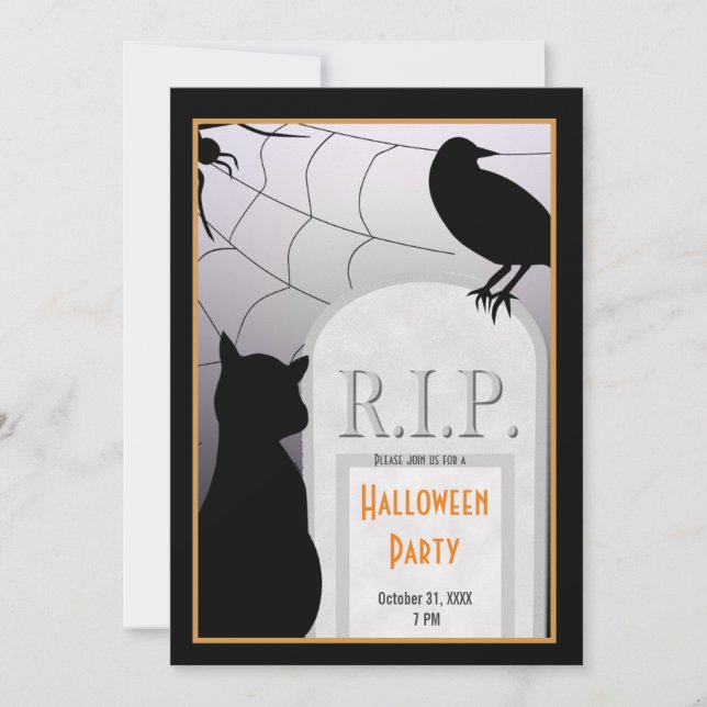 Halloween RIP Tombstone Party Invite (Front)