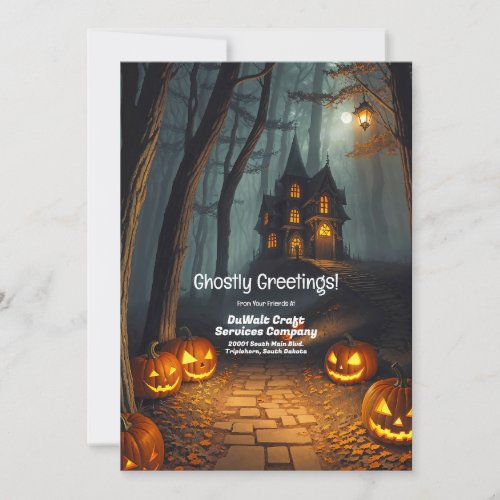 Halloween Road Business Holiday Greeting Card