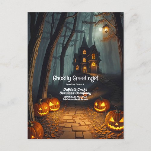 Halloween Road Business Holiday Promotion Postcard