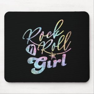 Halloween Rock N Roll Girl Retro Costume Tie Dye Mouse Pad