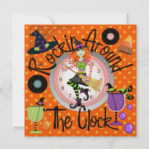 Halloween Rockin' Around the Clock Party - SRF Personalized Invites