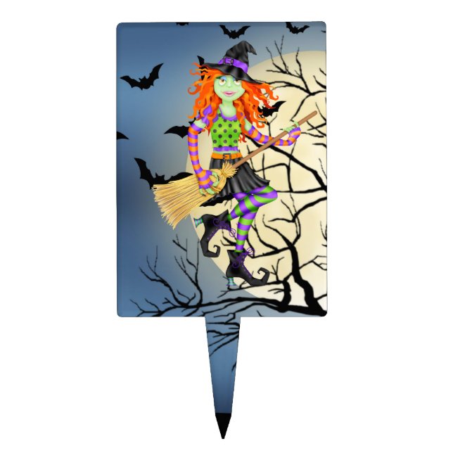 Halloween Rockin' Witch Cake Pick - SRF (Front)