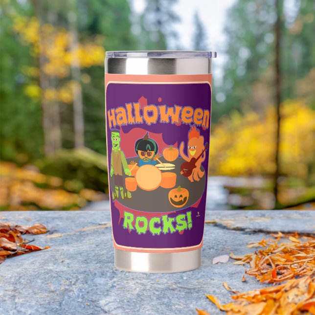 Halloween Rocks Epic October Funny Cartoon Insulated Tumbler (Outdoor)