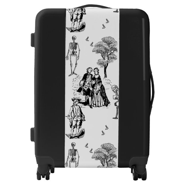 halloween rococo baroque skeleton toile skull luggage (Front)