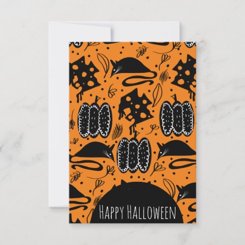 Halloween Rodents Mouse Cheese Birthday Pattern Card