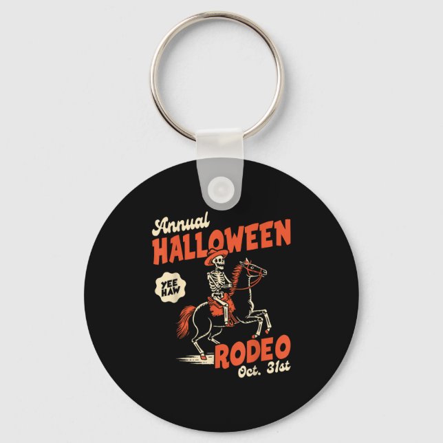 Halloween Rodeo Horse Western Cowboy Fall Autumn S Keychain (Front)