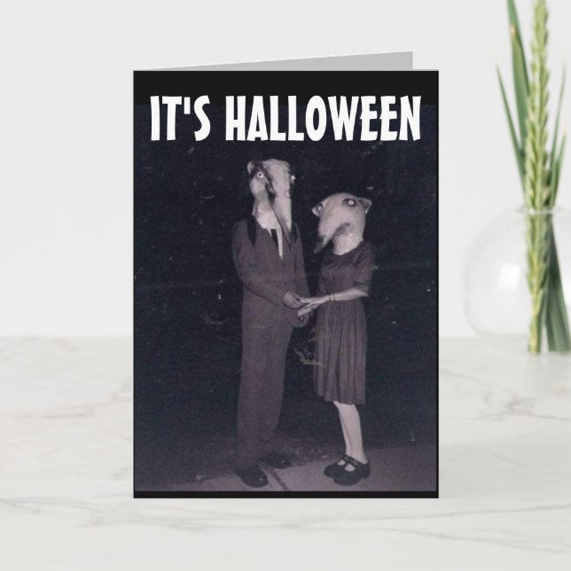 HALLOWEEN  ROMANTIC FUNNY COUPLE GREETING CARD (Front)