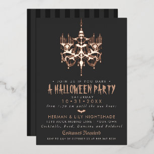 Halloween Rose Gold Foil Chandelier Foil Invitation