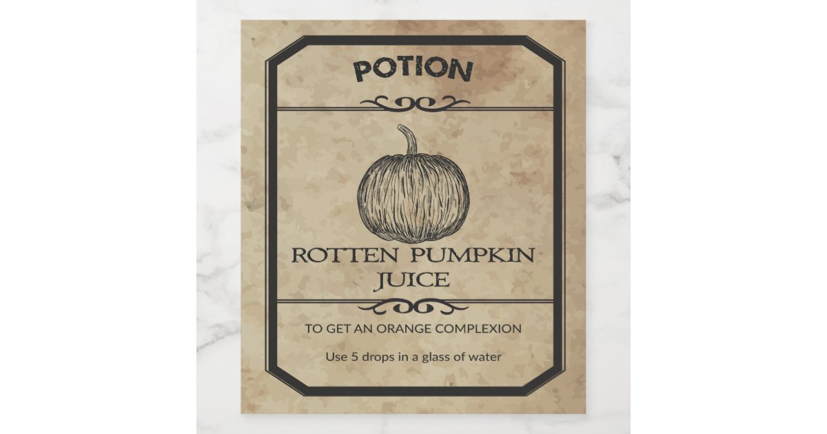 Halloween Rotten Pumpkin Juice Apothecary Label | Zazzle