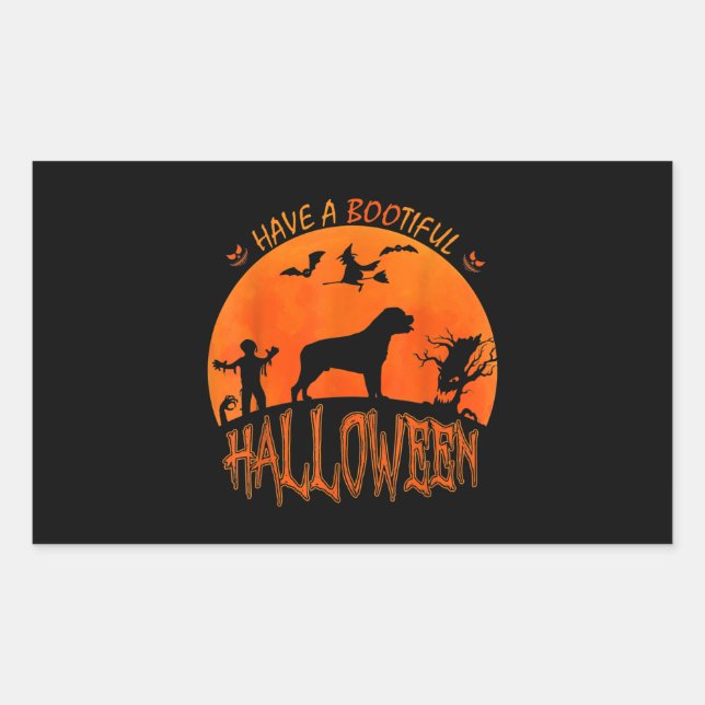 Halloween Rottweiler Dog Funny Scary Costume Lover Rectangular Sticker (Front)