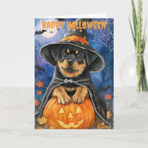 Halloween Rottweiler Dog Holiday Card
