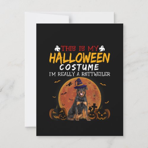 Halloween Rottweiler Funny Dog Costume Lovers Invitation