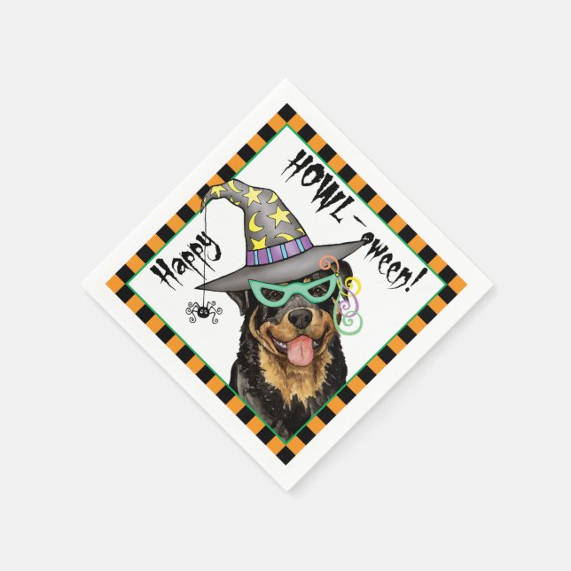 Halloween Rottweiler Napkins (Corner)