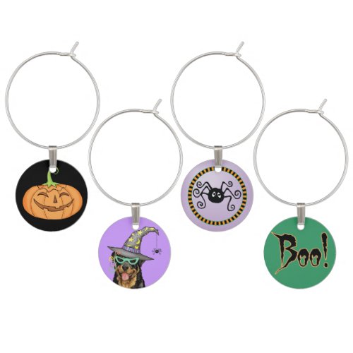 Halloween Rottweiler Wine Charm