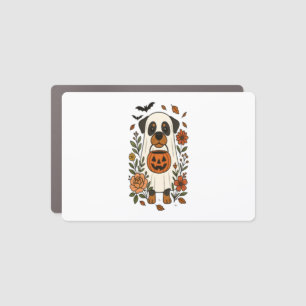Halloween Rottweiler with Flowers Car Magnet