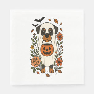 Halloween Rottweiler with Flowers Napkins