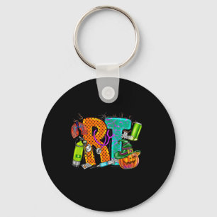 Halloween RT Respiratory Therapist spooky RT pumpk Keychain