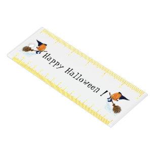 Halloween Ruler Witch Pumpkin Flying Broom