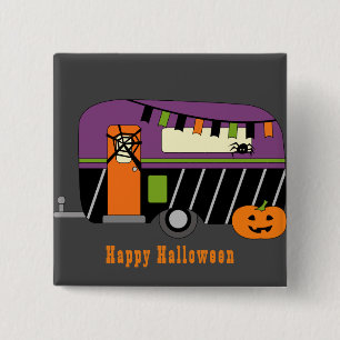 Halloween RV Camper  Button