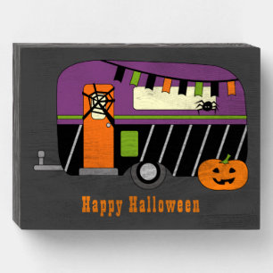 Halloween RV Camper Wooden Box Sign
