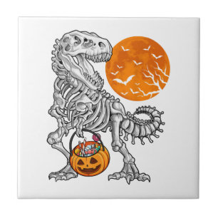 Halloween s for Boys Kids Dinosaur Skeleton T rex Ceramic Tile