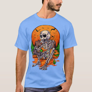 Halloween s For Boys Kids Men Skeleton Gaming Game T-Shirt